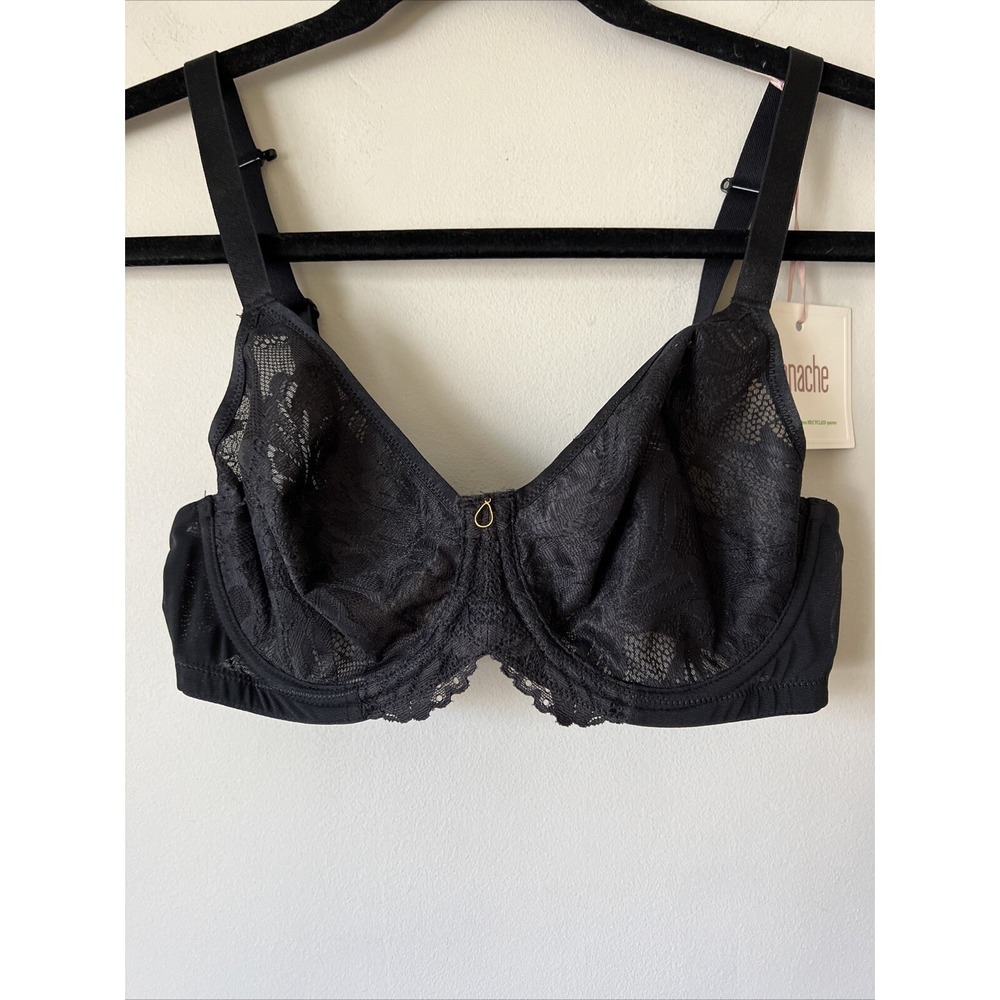 Panache Radiance Molded Non-padded Underwire Bra (10461) Size 30DD Black Lace